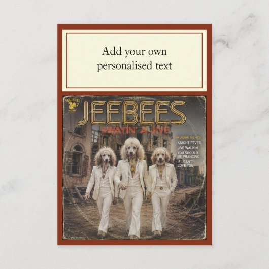 Jeebees Album: een Parodie Advieskaart (Voorkant)