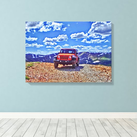 Jeep berg avontuur canvas (Insitu (Houten vloer))