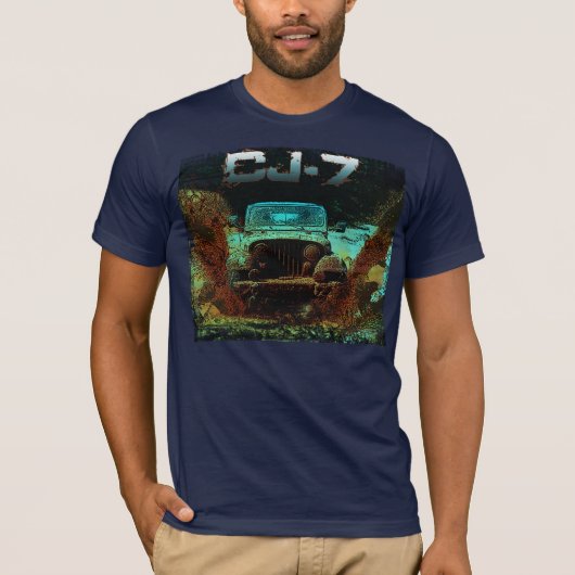 Jeep CJ7 Hitting the Mud Scene T-shirt (Voorkant)