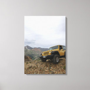 Jeep geel rubicon bergdoek canvas afdruk