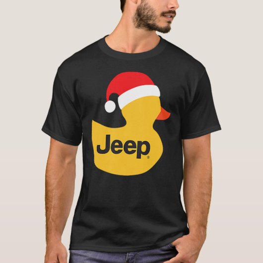 Jeep Holiday Duck Red Santa Hat T-shirt (Voorkant)