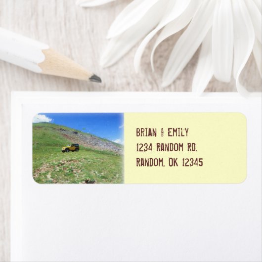 Jeep in de lente wrangler aangepaste adresetikette etiket (Insitu)