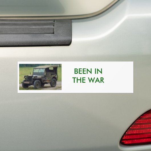 JEEP, IN DE OORLOG. BUMPERSTICKER (Op auto)
