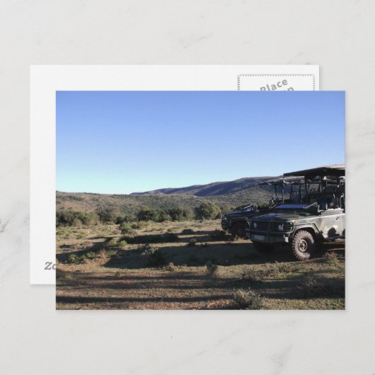 Jeep-landschap Safari Briefkaart (Voorkant / Achterkant)