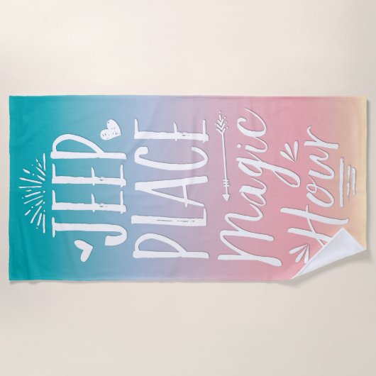 Jeep Place Magic Hour Beach Towel Strandlaken (Voorkant)