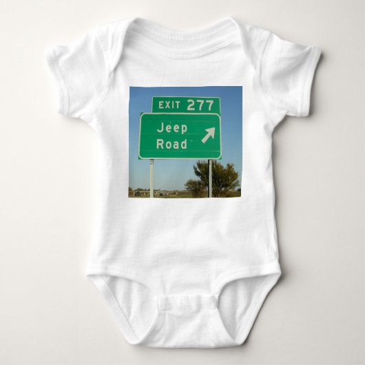 Jeep Road Sign Baby Creeper Romper (Voorkant)