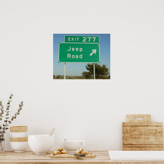 Jeep Road Sign Poster (Keuken)