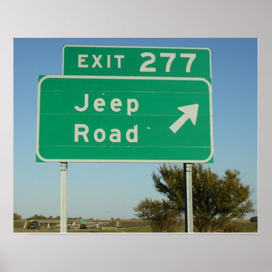 Jeep Road Sign Poster (Voorkant)