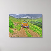 Jeep schilderachtig bergdoek canvas afdruk (Voorkant)