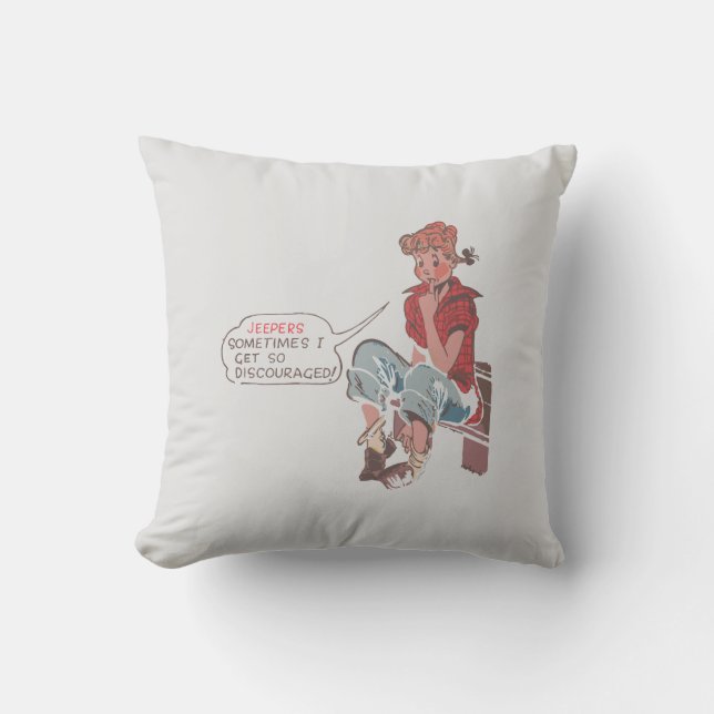 Jeepers soms krijg ik zo ontmoedigd. kussen (Voorkant)