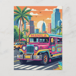 Jeepney in Manilla Filipijnen Reizen Briefkaart