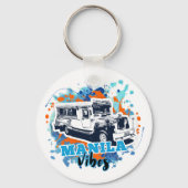 Jeepney Manila Vibes Blue Sinaasappel Sleutelhanger (Voorkant)