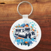 Jeepney Manila Vibes Blue Sinaasappel Sleutelhanger (Voorkant)