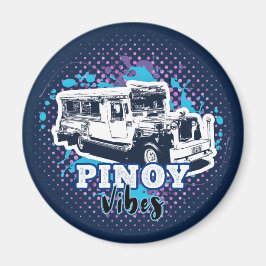 Jeepney Pinoy Vibes Blue Roze Magneet