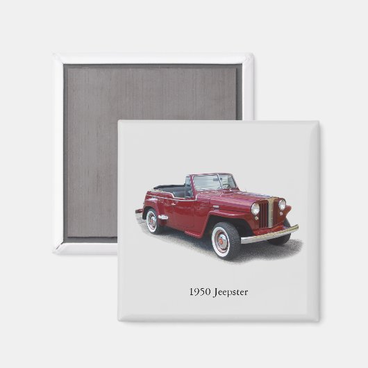 Jeepster magnet 1950 (Voorkant / Achterkant)