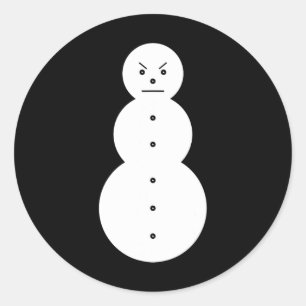 Jeezy Sneeuwman - Hiphop Boze Sneeuwman Jeezy Kers Ronde Sticker