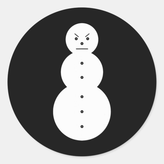 Jeezy Snowman - Hiphop Angry Snowman Jeezy Christm Ronde Sticker (Voorkant)