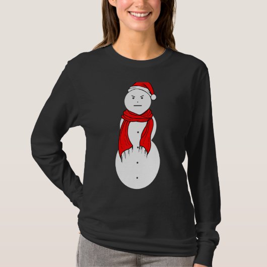 Jeezy Snowman Mad Snowman Kerstmis T-shirt (Voorkant)