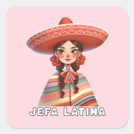 Jefa Latina Latina is eigenaar van een klein bedri Vierkante Sticker