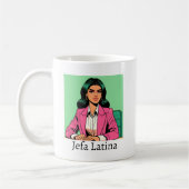 Jefa Latina Pop Art Custom Name Koffiemok (Links)