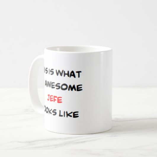 jefe, geweldige koffiemok (Voorkant links)