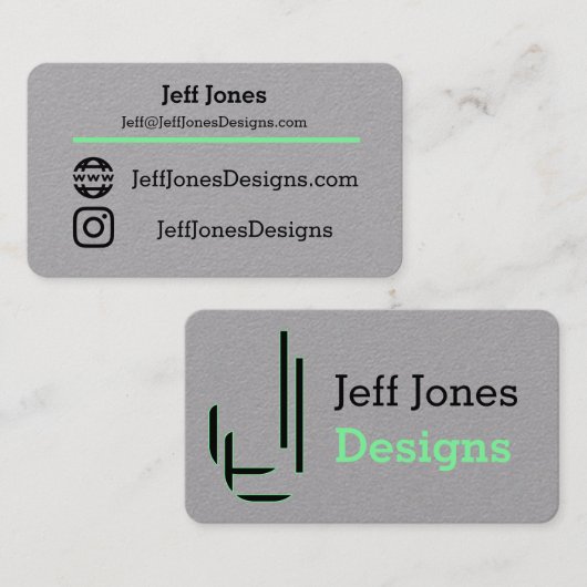 Jeff Cards New Visitekaartje (Voorkant / Achterkant)