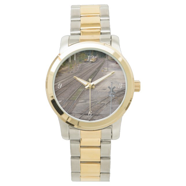 Jeff City Railroad Tracks Horloge (Voorkant)