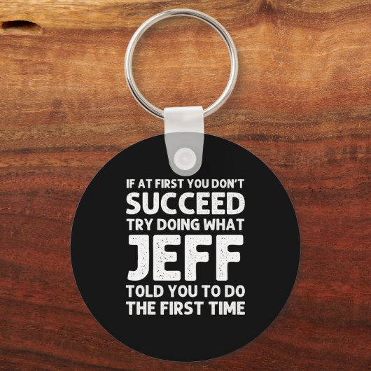 Jeff Gift Name D Birthday Funny Christm Sleutelhanger (Voorkant)
