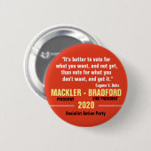 Jeff Mackler voor President 2020 Ronde Button 5,7 Cm (Voorkant /achterkant)