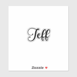 Jeff Name - Handgeschreven kalligrafie Sticker