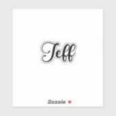 Jeff Name - Handgeschreven kalligrafie Sticker (Vel)