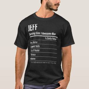 Jeff Serving Maat Voeding Etiket Calorieën T-shirt