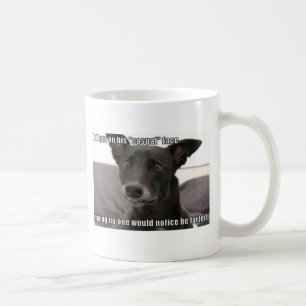 Jeff zette zijn Casual gezicht op Koffiemok