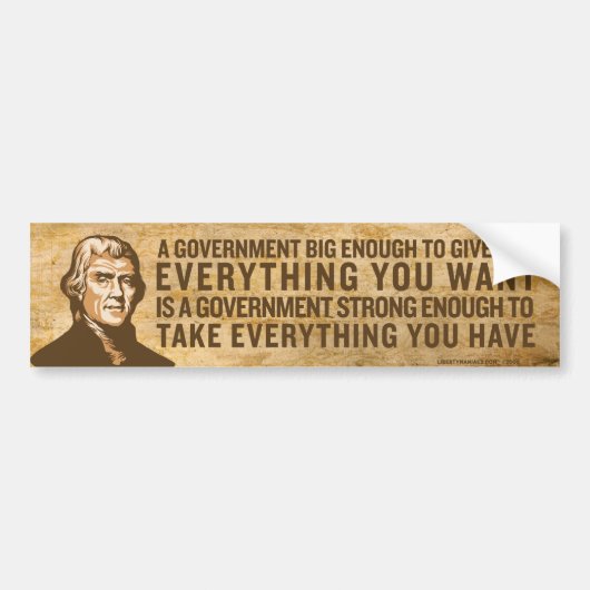 Jefferson Big Government Bumpersticker (Voorkant)