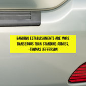 Jefferson: Centrale banken Bumpersticker (Op auto)