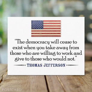 Jefferson Citaat: De democratie zal ophouden... Briefkaart