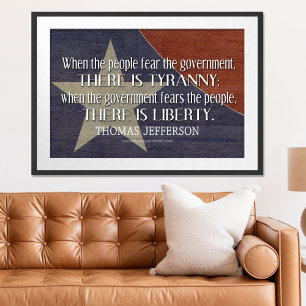 Jefferson Citaat over Vrijheid en Tyrannie Poster