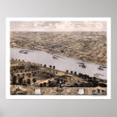 Jefferson City, MO Panoramic Map - 1869 Poster (Voorkant)