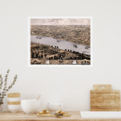 Jefferson City, MO Panoramic Map - 1869 Poster (Keuken)