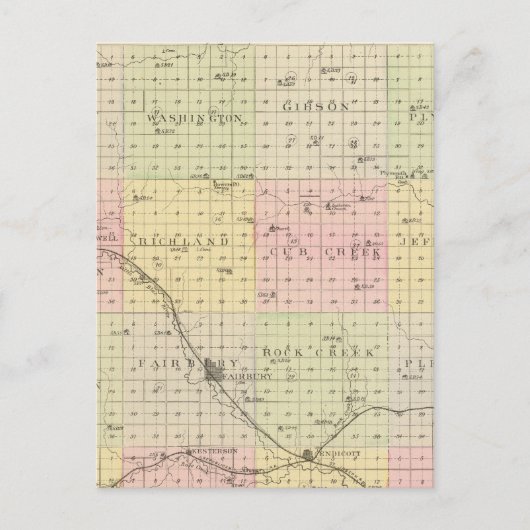 Jefferson County, Nebraska Briefkaart (Voorkant)