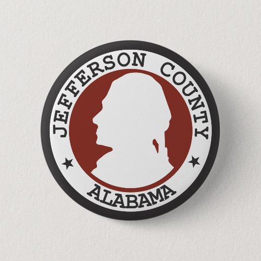 Jefferson county seal ronde button 5,7 cm (Voorkant)