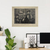 Jefferson Davis en Family Lithografen Print (Thuiskantoor)