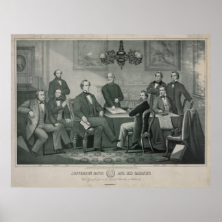Jefferson Davis en kabinet van Richmond Capitol Poster