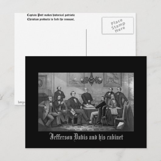 Jefferson Davis en zijn kabinet Briefkaart (Voorkant / Achterkant)