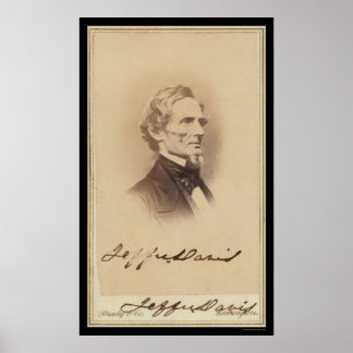 Jefferson Davis Ondertekende Kaart 1860 Poster