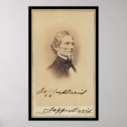 Jefferson Davis Ondertekende Kaart 1860 Poster (Voorkant)