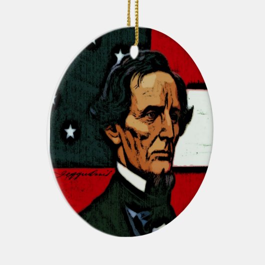 Jefferson Davis, President van de Confederatie Keramisch Ornament (Rechts)