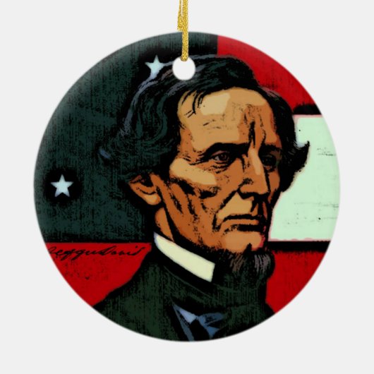 Jefferson Davis, President van de Confederatie Keramisch Ornament (Achterkant)