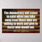 Jefferson: De democratie zal ophouden te bestaan.. Poster (Voorkant)