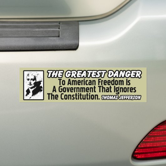 Jefferson: De grootste bedreiging Bumpersticker (Op auto)